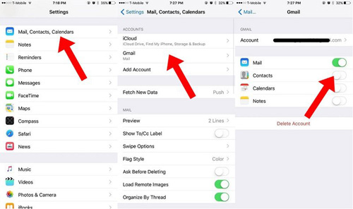 Getting iphone contacts to gmail